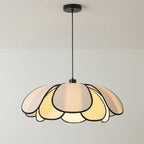 Traditional French Petal Botanical Fiber Iron 1-light Pendant Light for Living Room BulbSquare
