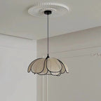 Traditional French Petal Botanical Fiber Iron 1-light Pendant Light for Living Room BulbSquare