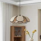 Traditional French Petal Botanical Fiber Iron 1-light Pendant Light for Living Room BulbSquare