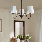 Traditional Rustic Branch Curved Rod Candelabra Cylinder Fabric Shade Iron Frame 3/6/8/10 Light Chandelier for Living Room BulbSquare