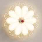 Modern Minimalist Flower Iron PE Shade LED Flush Mount Ceiling Light For Bedroom
