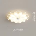 Modern Minimalist Flower Iron PE Shade LED Flush Mount Ceiling Light For Bedroom