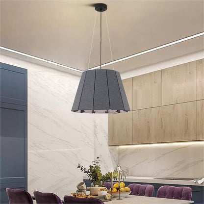 Contemporary Nordic Round Iron Felt 1-Light Pendant Light For Living Room