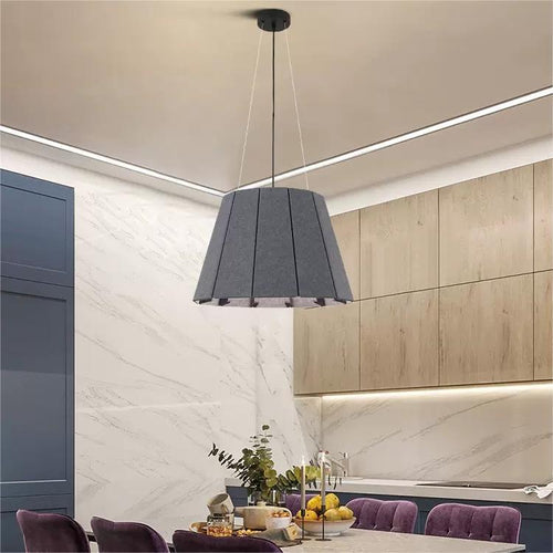 Contemporary Nordic Round Iron Felt 1-Light Pendant Light For Living Room