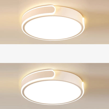 Modern Minimalist Round Aluminum Acrylic LED Flush Mount Ceiling Light For Bedroom
