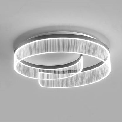 Modern Minimalist Round Metal Aluminum Stripe Acrylic LED Flush Mount Ceiling Light for Bedroom