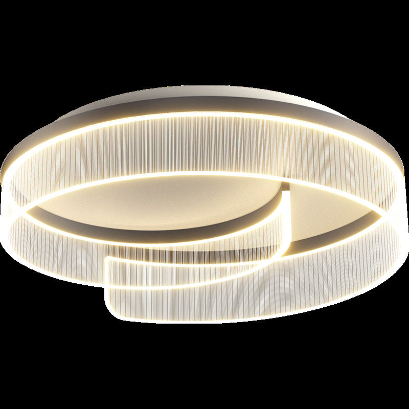 Modern Minimalist Round Metal Aluminum Stripe Acrylic LED Flush Mount Ceiling Light for Bedroom