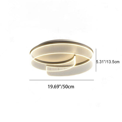 Modern Minimalist Round Metal Aluminum Stripe Acrylic LED Flush Mount Ceiling Light for Bedroom
