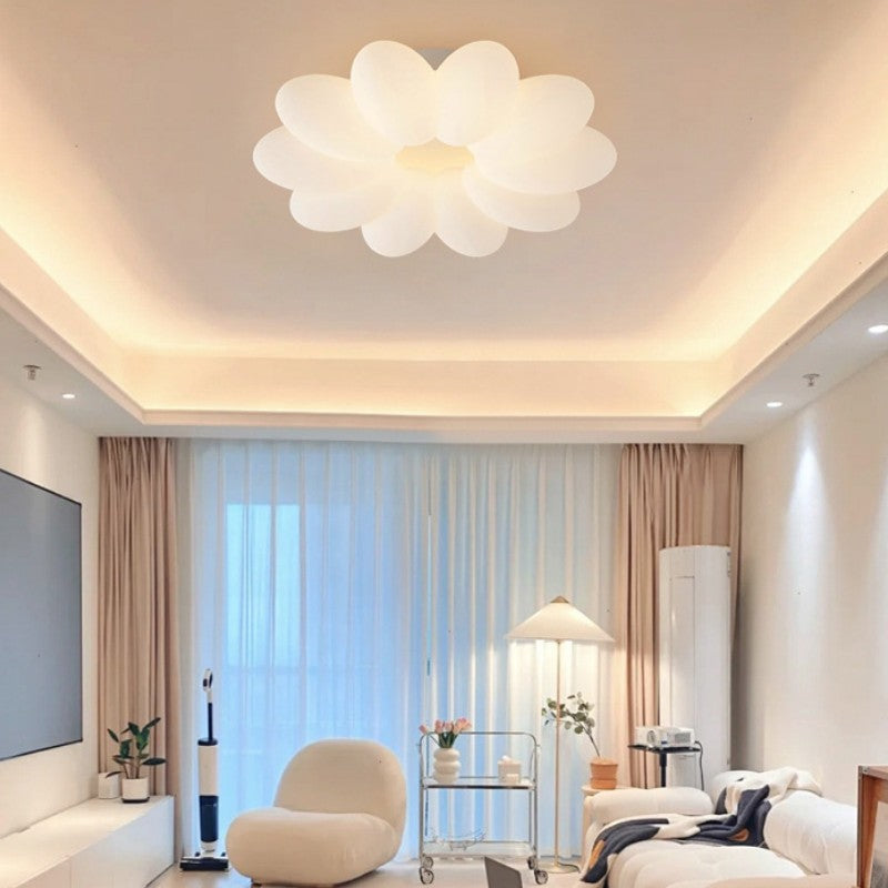 Modern Minimalist Flower Metal Acrylic Shade LED Flush Mount Ceiling Light for Bedroom