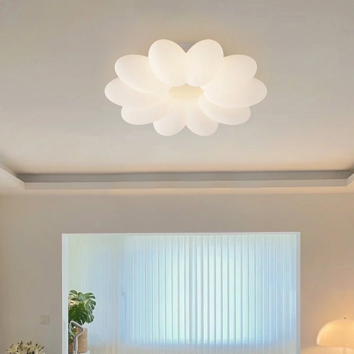 Modern Minimalist Flower Metal Acrylic Shade LED Flush Mount Ceiling Light for Bedroom