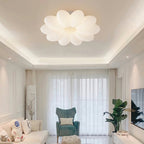 Modern Minimalist Flower Metal Acrylic Shade LED Flush Mount Ceiling Light for Bedroom