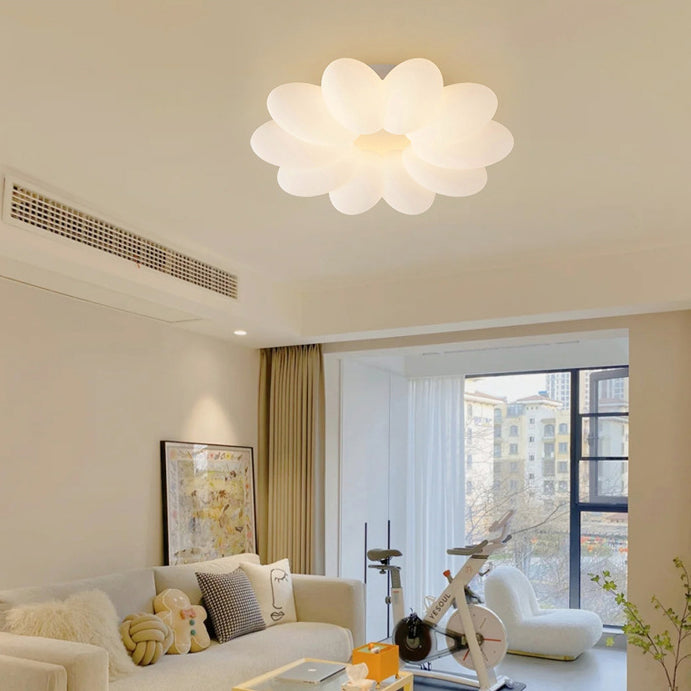 Modern Minimalist Flower Metal Acrylic Shade LED Flush Mount Ceiling Light for Bedroom