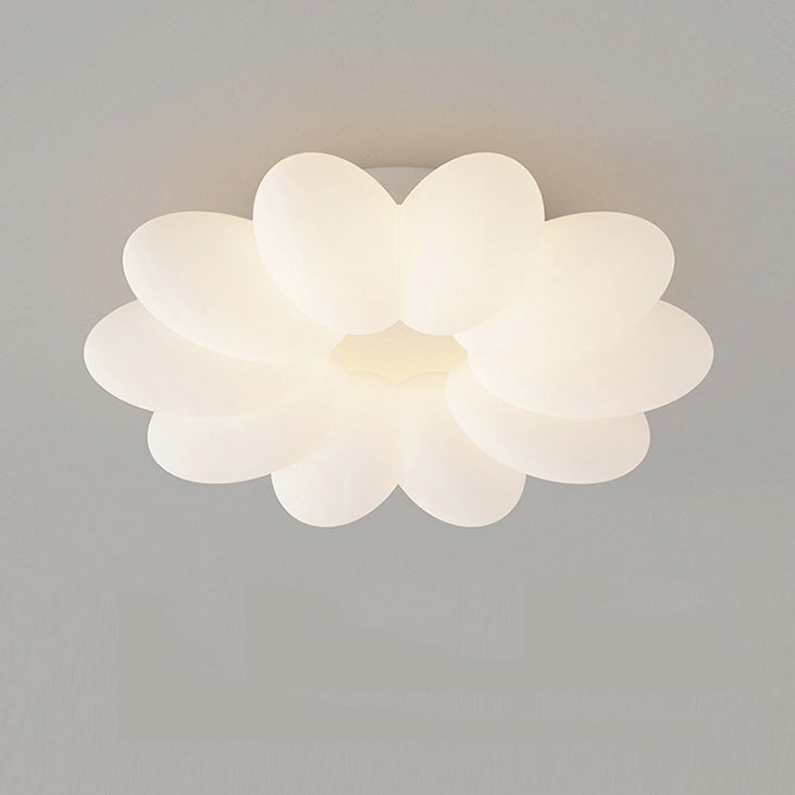 Modern Minimalist Flower Metal Acrylic Shade LED Flush Mount Ceiling Light for Bedroom