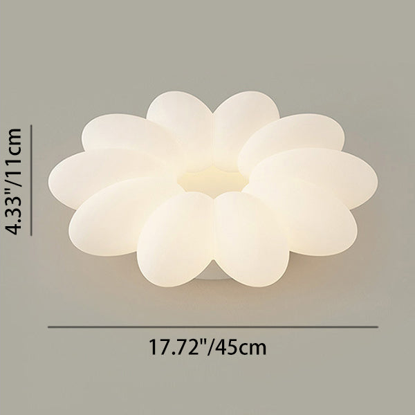 Modern Minimalist Flower Metal Acrylic Shade LED Flush Mount Ceiling Light for Bedroom