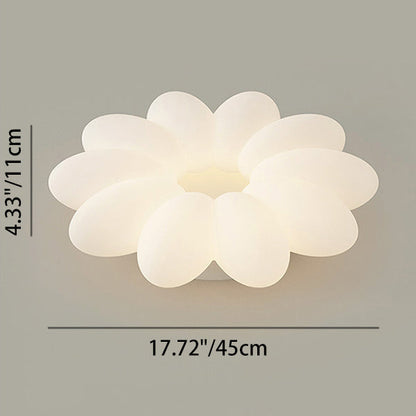 Modern Minimalist Flower Metal Acrylic Shade LED Flush Mount Ceiling Light for Bedroom