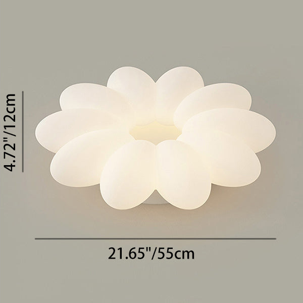 Modern Minimalist Flower Metal Acrylic Shade LED Flush Mount Ceiling Light for Bedroom