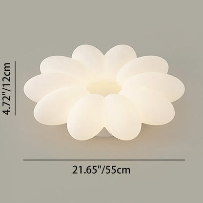 Modern Minimalist Flower Metal Acrylic Shade LED Flush Mount Ceiling Light for Bedroom