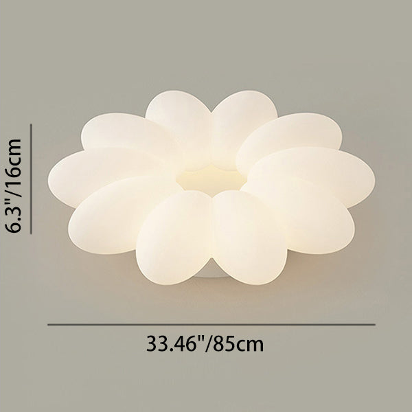 Modern Minimalist Flower Metal Acrylic Shade LED Flush Mount Ceiling Light for Bedroom