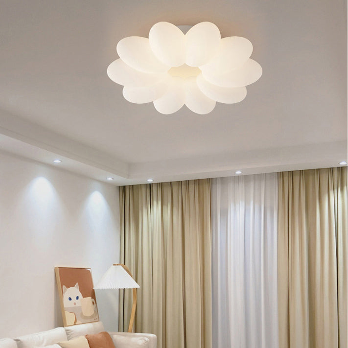Modern Minimalist Flower Metal Acrylic Shade LED Flush Mount Ceiling Light for Bedroom