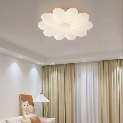 Modern Minimalist Flower Metal Acrylic Shade LED Flush Mount Ceiling Light for Bedroom