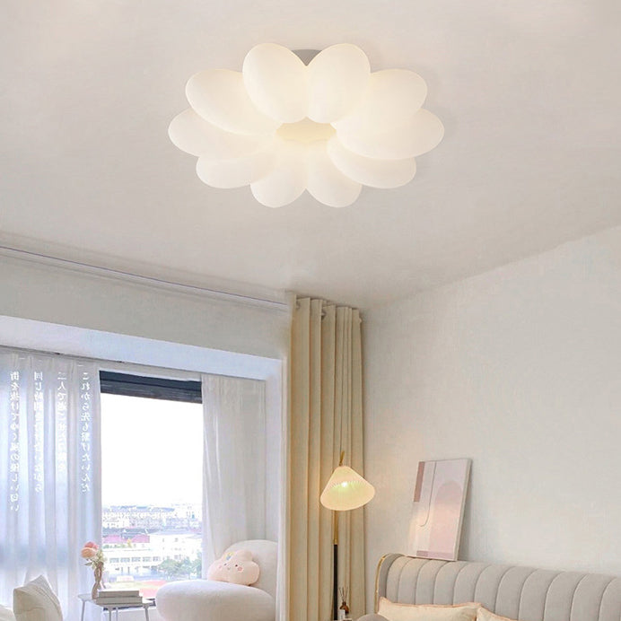 Modern Minimalist Flower Metal Acrylic Shade LED Flush Mount Ceiling Light for Bedroom