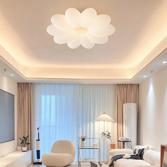 Modern Minimalist Flower Metal Acrylic Shade LED Flush Mount Ceiling Light for Bedroom