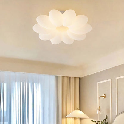 Modern Minimalist Flower Metal Acrylic Shade LED Flush Mount Ceiling Light for Bedroom
