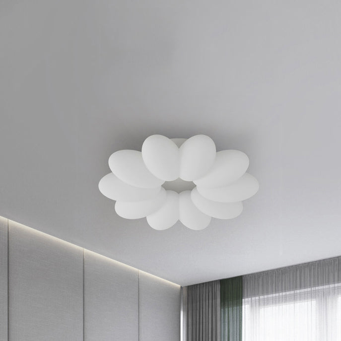 Modern Minimalist Flower Metal Acrylic Shade LED Flush Mount Ceiling Light for Bedroom