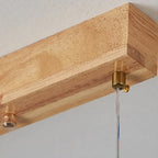 Traditional Japanese Rectangular Bar Wood Aluminum Pc LED Island Light Chandelier for Dining Room Lumendat