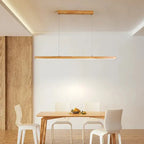 Traditional Japanese Rectangular Bar Wood Aluminum Pc LED Island Light Chandelier for Dining Room modern luxury lighting fixt
