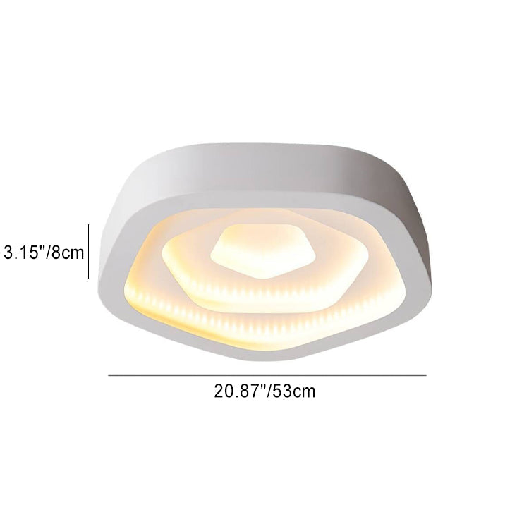 Contemporary Nordic Pentagonal Iron Pmma Shade LED Flush Mount Ceiling Light for Bedroom