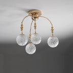 Contemporary Nordic Branch Curved Pole Orb Hardware Glass 4/7 Light Semi-Flush Mount Ceiling Light For Living Room