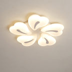 Modern Minimalist Heart Iron Acrylic Shade LED Semi-Flush Mount Ceiling Light For Living Room