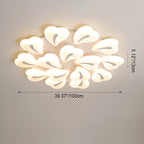 Modern Minimalist Heart Iron Acrylic Shade LED Semi-Flush Mount Ceiling Light For Living Room