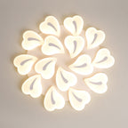 Modern Minimalist Heart Iron Acrylic Shade LED Semi-Flush Mount Ceiling Light For Living Room