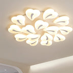 Modern Minimalist Heart Iron Acrylic Shade LED Semi-Flush Mount Ceiling Light For Living Room