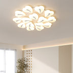Modern Minimalist Heart Iron Acrylic Shade LED Semi-Flush Mount Ceiling Light For Living Room