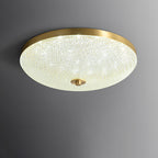 Modern Luxury Round Full Copper Acrylic LED Flush Mount Ceiling Light For Living Room