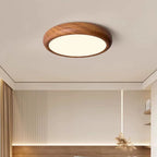 Traditional Japanese Round Iron Acrylic Shade LED Flush Mount Ceiling Light for Bedroom