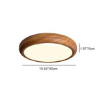 Traditional Japanese Round Iron Acrylic Shade LED Flush Mount Ceiling Light for Bedroom