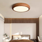 Traditional Japanese Round Iron Acrylic Shade LED Flush Mount Ceiling Light for Bedroom