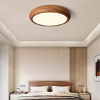 Traditional Japanese Round Iron Acrylic Shade LED Flush Mount Ceiling Light for Bedroom