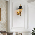 Traditional European Round Candle Holder Full Brass 2-Light Wall Sconce Lamp For Living Room