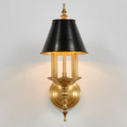 Traditional European Round Candle Holder Full Brass 2-Light Wall Sconce Lamp For Living Room