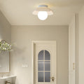 Modern Minimalist Flower Globe Iron Resin 1-Light Semi-Flush Mount Ceiling Light For Living Room