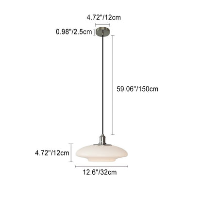 Contemporary Nordic Round Disc Hardware Glass 1-Light Pendant Light For Living Room
