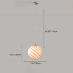 Contemporary Nordic Globe Lollipop Shape Iron Glass 1-Light Pendant Light For Living Room
