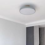 Modern Minimalist Round Iron Frame Acrylic Shade LED Semi-Flush Mount Ceiling Light For Bedroom