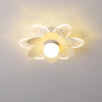 Modern Minimalist Suzuran Iron Frame Acrylic Shade LED Semi-Flush Mount Ceiling Light For Living Room