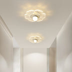 Modern Minimalist Suzuran Iron Frame Acrylic Shade LED Semi-Flush Mount Ceiling Light For Living Room